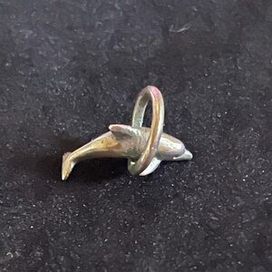 James Avery Retired Playful Dolphin hoop Charm silver necklace or bracelet